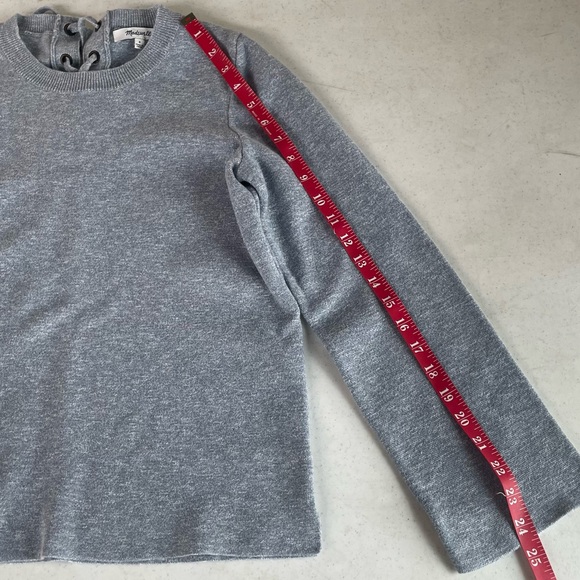 MADEWELL • Grey Laced-Back Pullover Sweater - Picture 13 of 16
